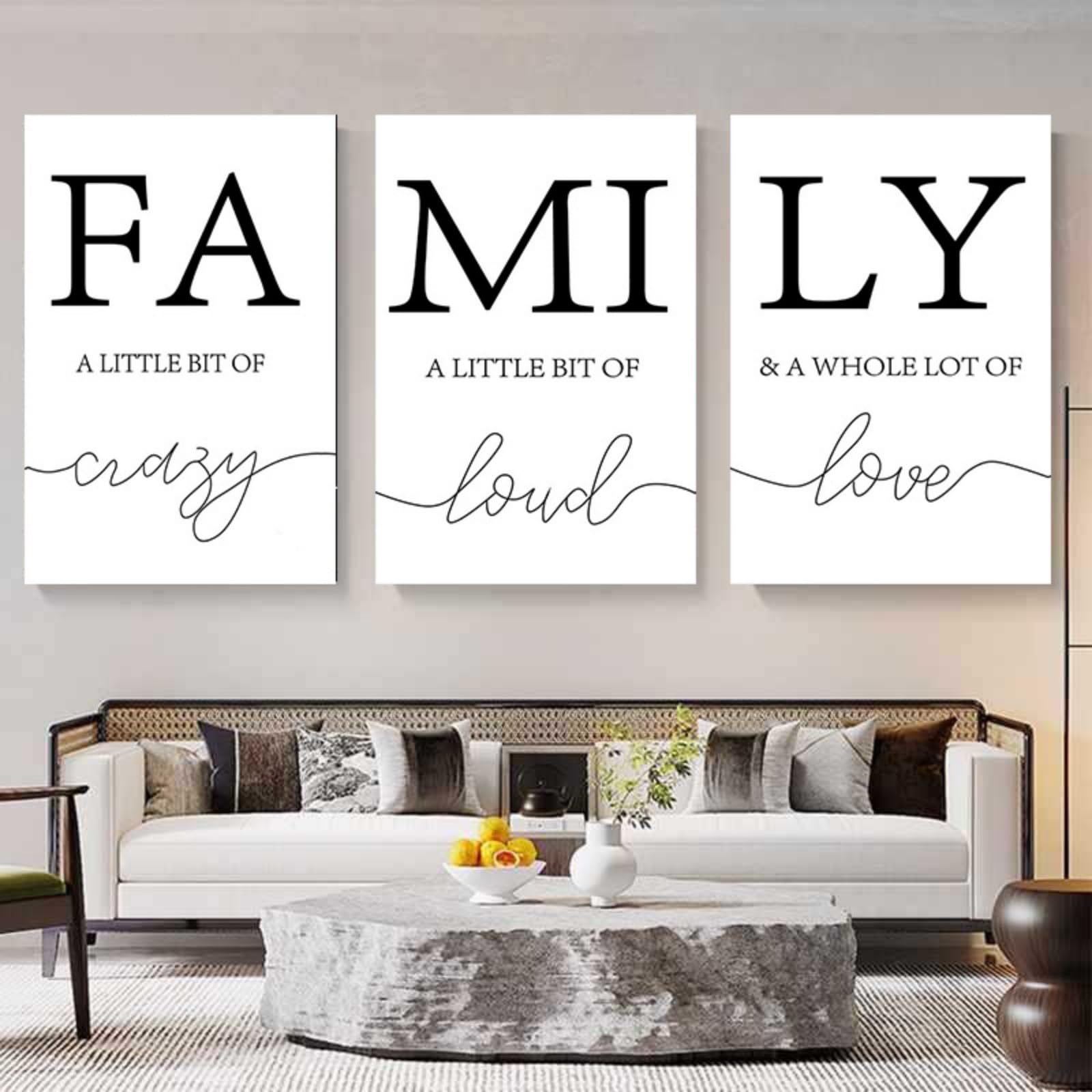 JORCEDI FAMILY Quote Poster Set of 3, Minimalist Floral Art Paper Prints for Living Room Bedroom Decor, 21x30-50x70cm, Unframed (30x40 cm,A)