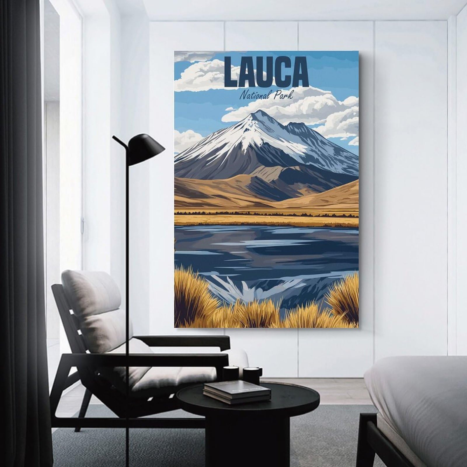 Junmoney Lauca National Park Decorative Wall Artwork, 24x36inch(60x90cm), for Study, Office Or Focused Interiors, A Smart Decor Choice for Study Walls
