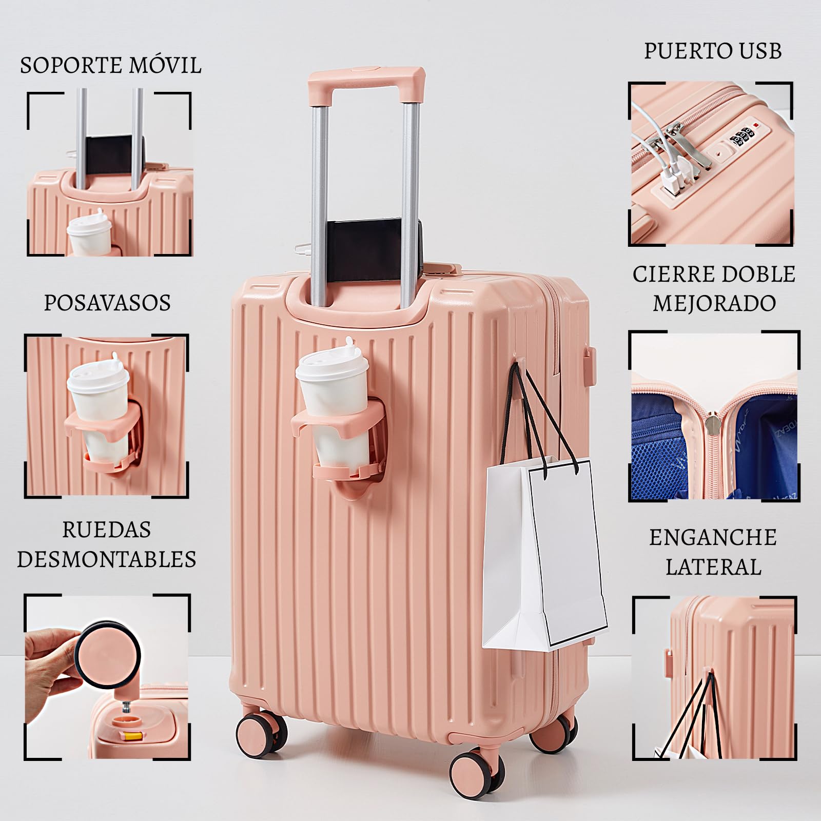 Maleta de Viaje Grande 76x50x32 cm Rígida ABS + PC con Cerradura TSA – Ideal para Facturación 23 kg, Ruedas Giratorias 360º Silenciosas — view 69
