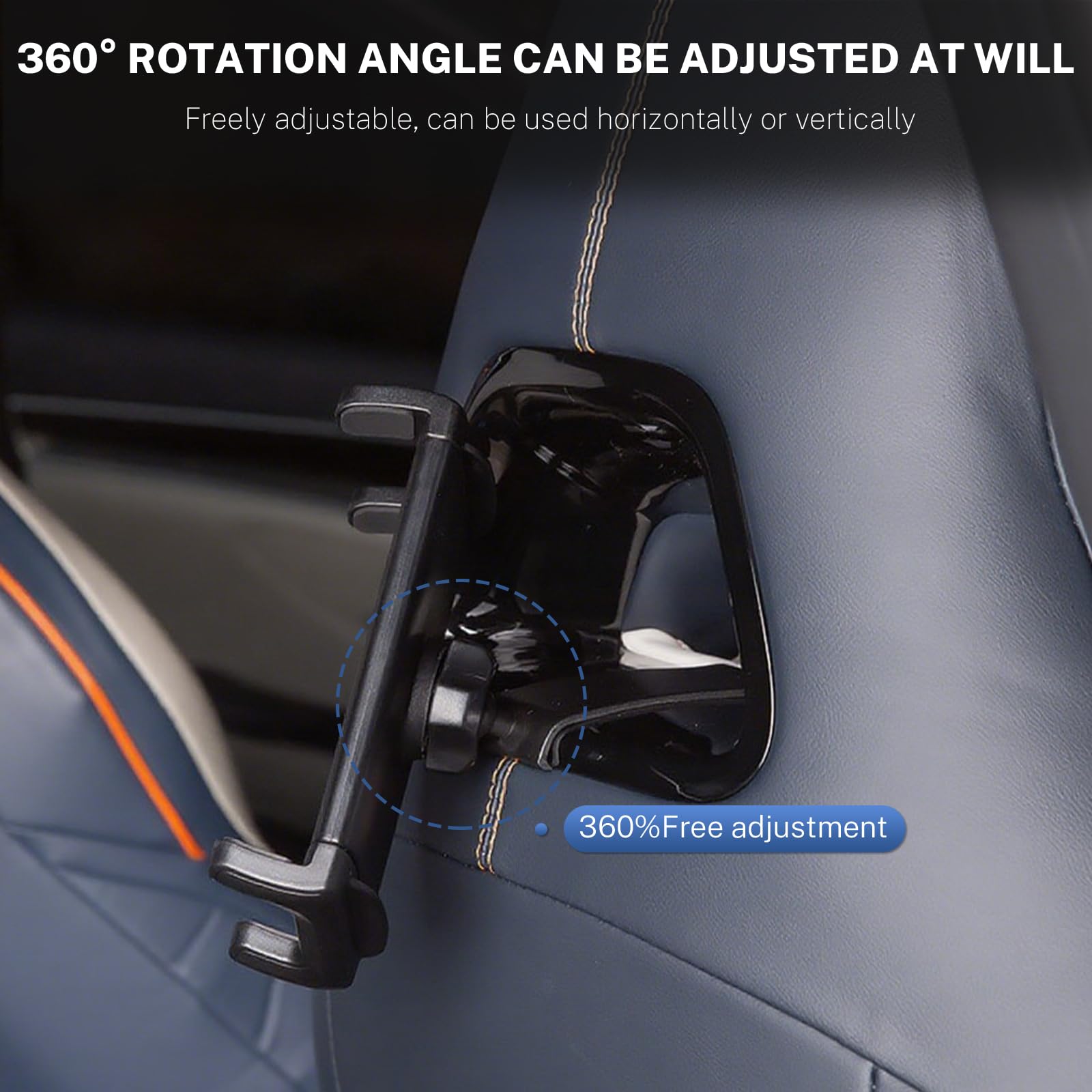 KUNGKIC Soporte para tablet de coche para BYD Seal U 2023-2025, soporte extensible para teléfono móvil, reposacabezas, rotación de 360°, soporte para reposacabezas de tablet