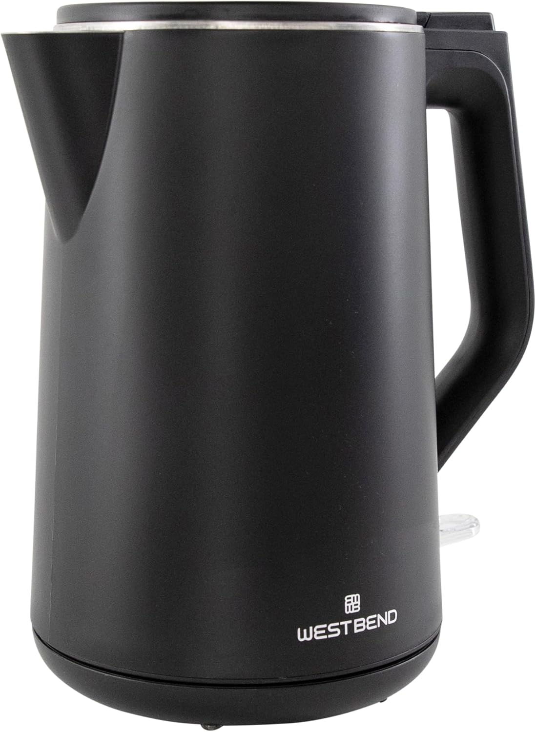 West Bend Electric Kettle Cordless Serving Features Stainless Steel Interior Boil Dry Protection and Auto Shut Off, 1.5-Liter, Black