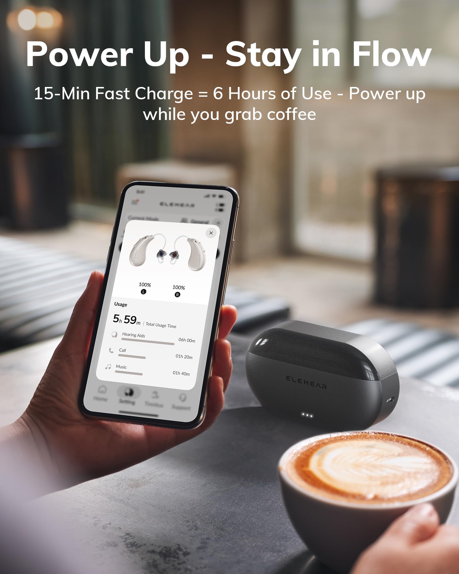 ELEHEAR-Beyond Pro Bluetooth Hearing Aids for Seniors 30% Clearer Speech | OTC Hearing Aids Premium Sound Algorithm with VocClear 2.0 Bluetooth 5.3 & Smart App Fast Charge Real-Time AI Transl product thumbnail 7