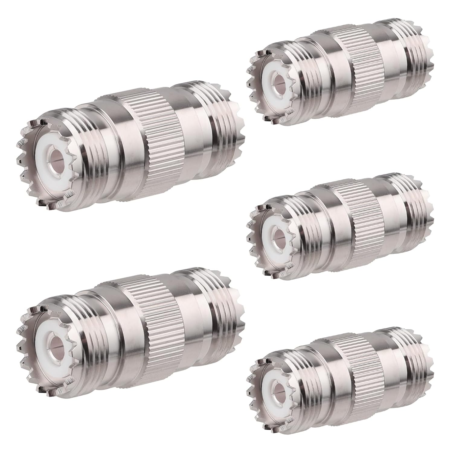 10 Pack UHF PL259 Connector Adapter UHF SO239 Female to Female Coaxial Cable Adapter PL-259 Female Connector