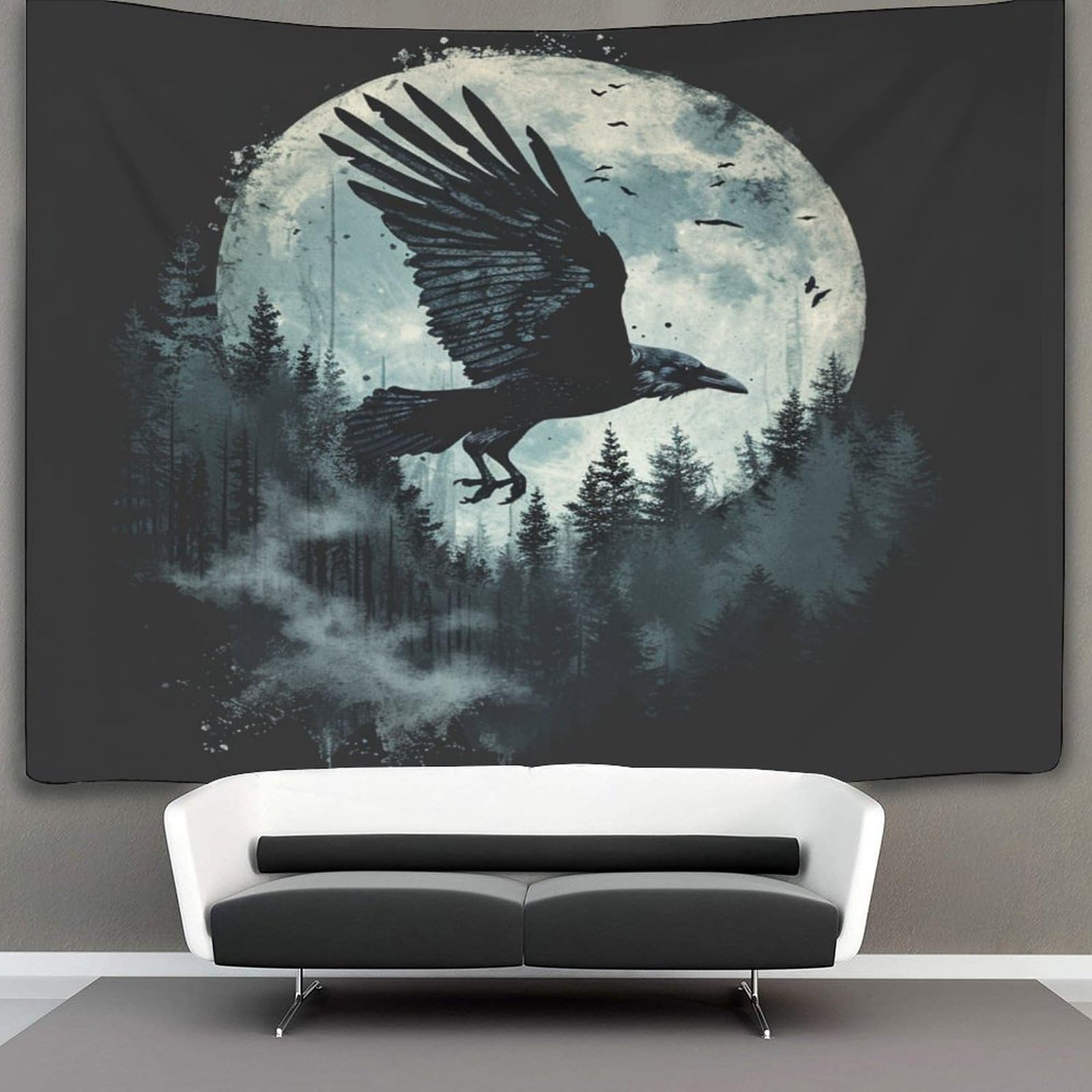 DHBANEIOK 3D Crow Print Wall Blanket Home Decoration Bedding Poster Wall Art Tapestry Tapestry Wall Hanging Soft Polyester for Bedroom Living Room Dorm Decor 130cmx150cm