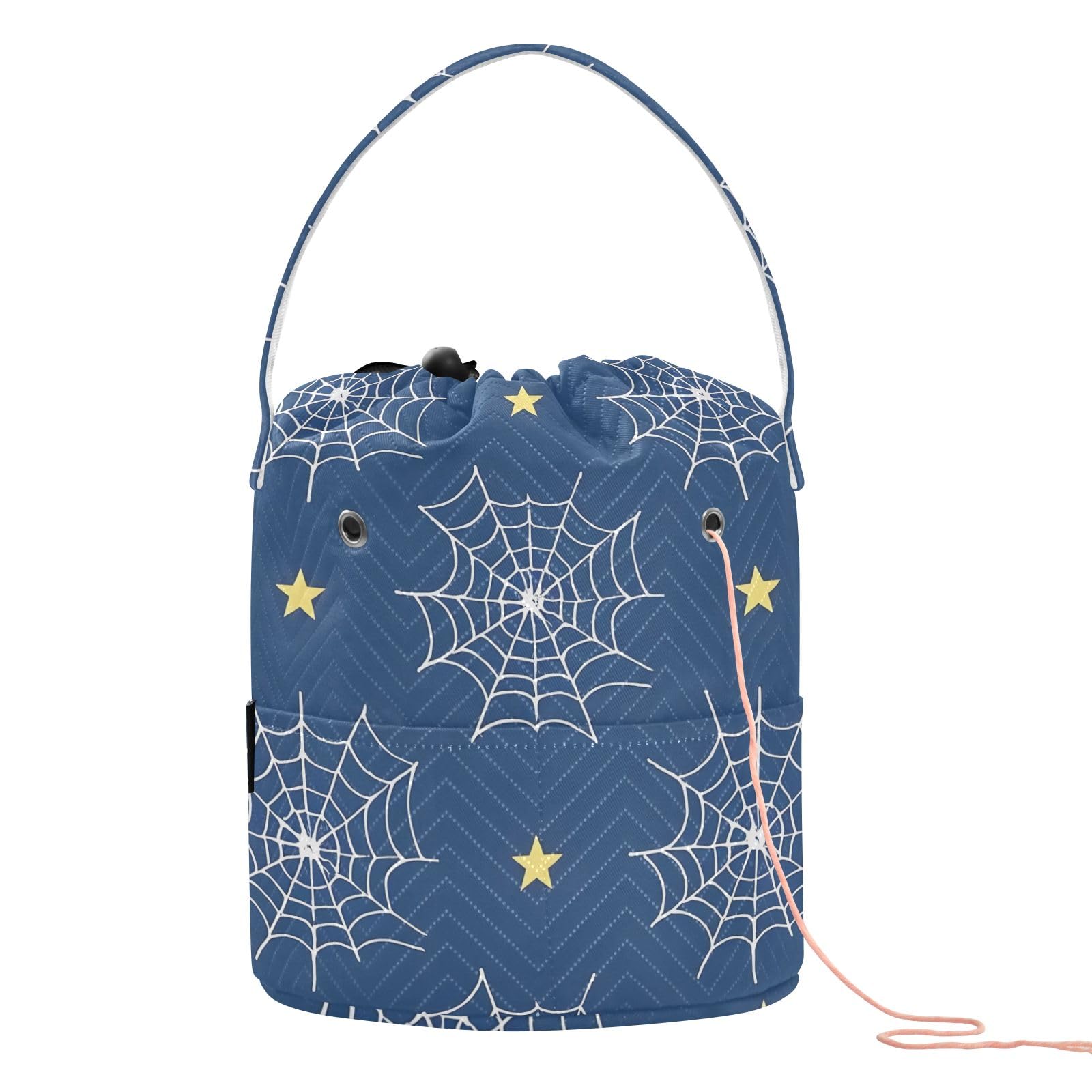 Yarn Storage Bag Small Crochet Bag Knitting Bag Organizer Cobweb Star Yarn Bags for Crocheting Basket