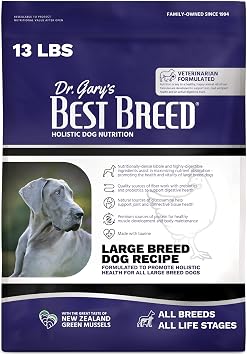 Best Breed Dr. Garys Large Breed Recipe, Chicken & Fish Dry Dog Food Veterinarian-Formulated for Digestive Health & Lean Muscle Support 13 lb. Bag