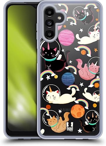 Head Case Designs Cat Space Unicorns - Funda de gel suave compatible con Samsung Galaxy A13 5G (2021)