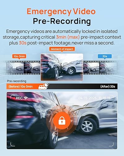 Miniatura 14 de 70mai Cámara de tablero 4K delantera y trasera con STARVIS, cámara de automóvil WiFi y GPS de 5 GHz integrada, visión nocturna, ADAS, pantalla IPS