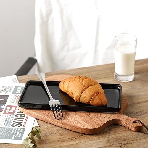 Miniatura 71 de Gurygo Paquete de 2 bandejas de baño de 6 pulgadas para mostrador, bandejas de tocador de cerámica para baño, bandeja rectangular pequeña