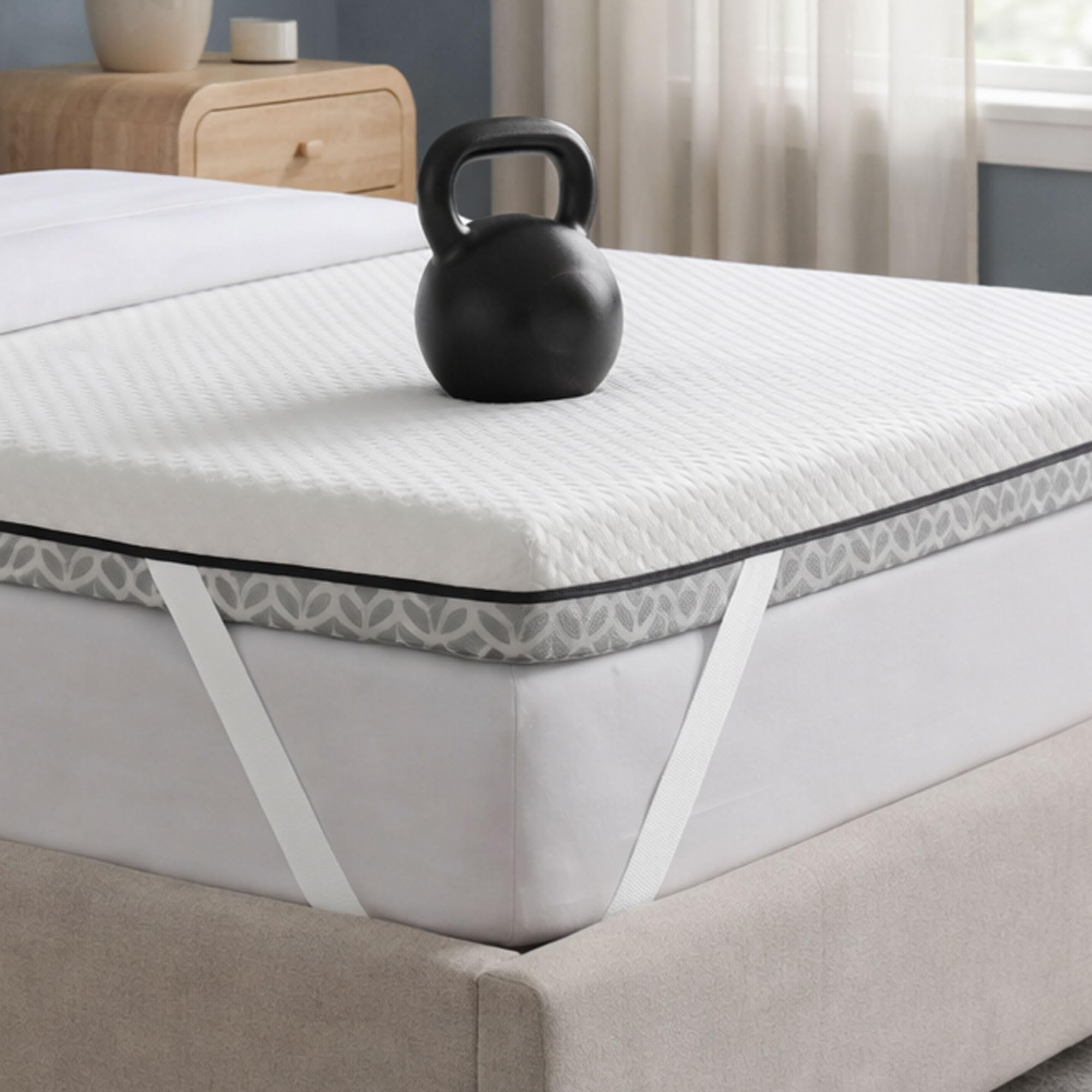 Brightr® Titan Deluxe Firm Orthopedic Extra thick 8cm Orthopaedic Mattress Topper for King Size Bed, soothes back, hip & shoulders pains, 2-in-1 Firm/Extra Firm 150x200cm