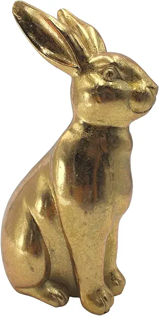 Goldener Osterhase aus Polyresin - Elegante Deko Figur für Ostern