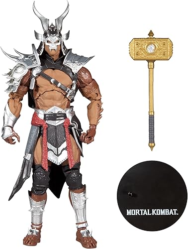 Miniatura 8 de McFarlane Toys Mortal Kombat Shao Kahn (Platinum Kahn) Figura de acción de 7 pulgadas con accesorios