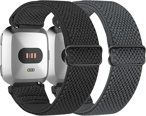 Relting Compatible con Fitbit Versa 2 bandas para mujeres y hombres, correa deportiva de nailon trenzado elástico transpirable para Fitbit