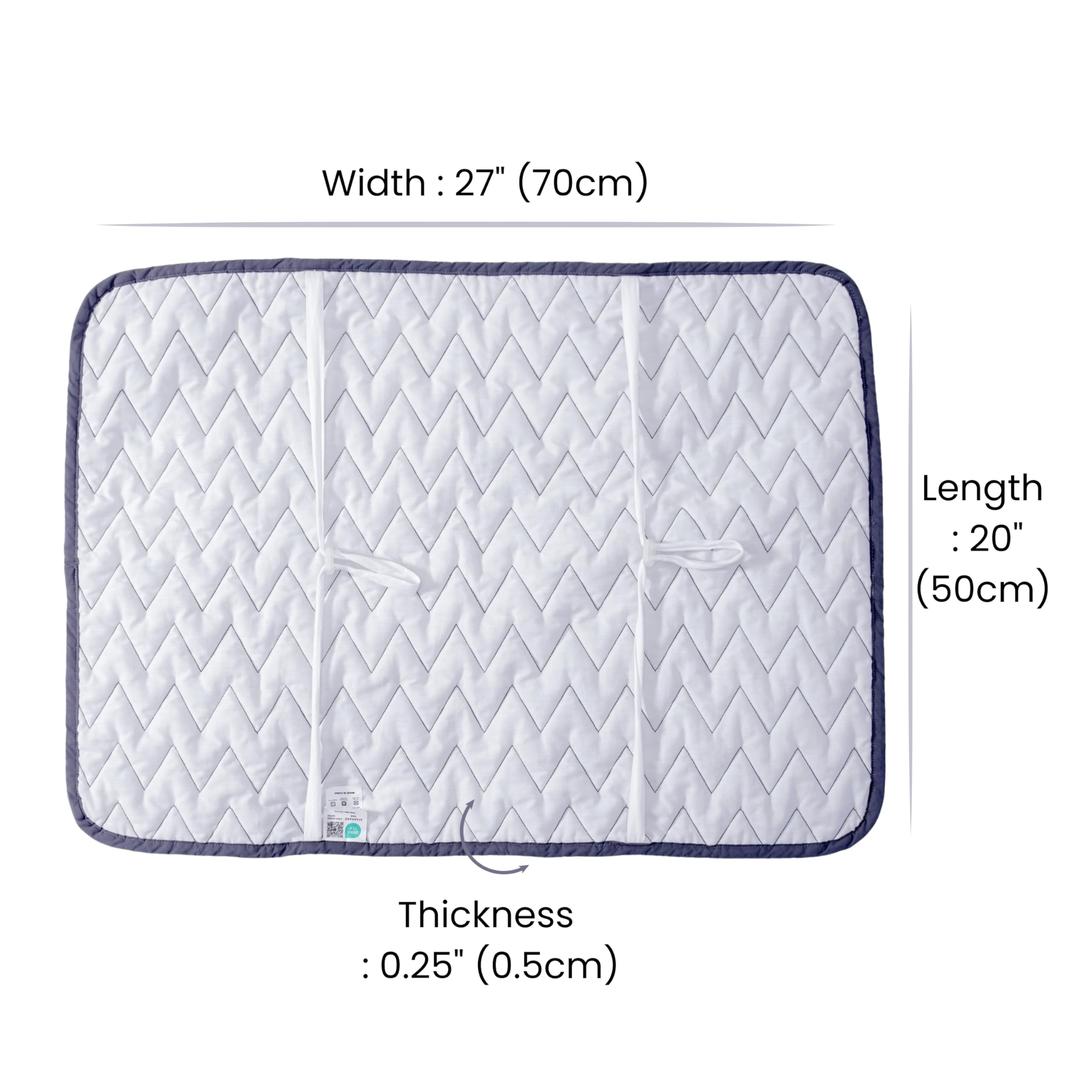 Funda de almohada de algodón acolchado de 250 hilos con banda ajustable (blanco)