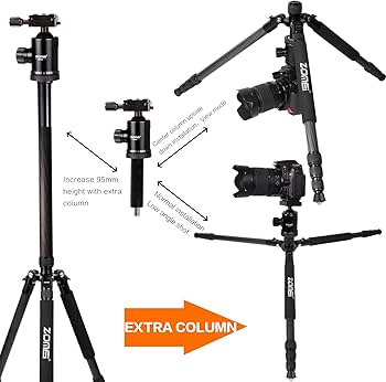 Amazon.com : Zomei Z818C Professional Portable Carbon Fiber Tripod