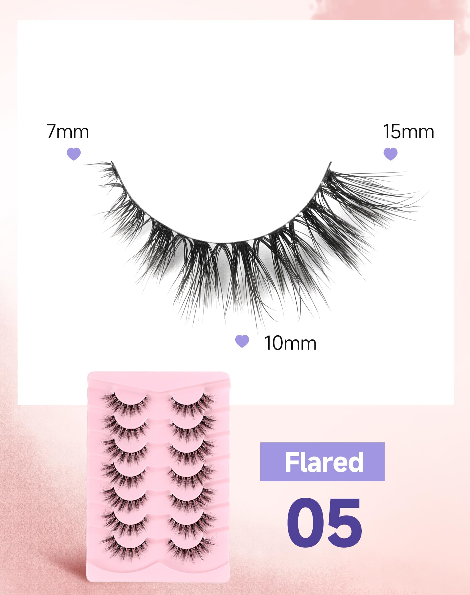 Easeful Cat Eye Lashes Falsche Wimpern, Wispy Natural Lashes Nerzwimpern, flauschige falsche Wimpern, Volumen, natürliche Wimpern, ausgestellt-05