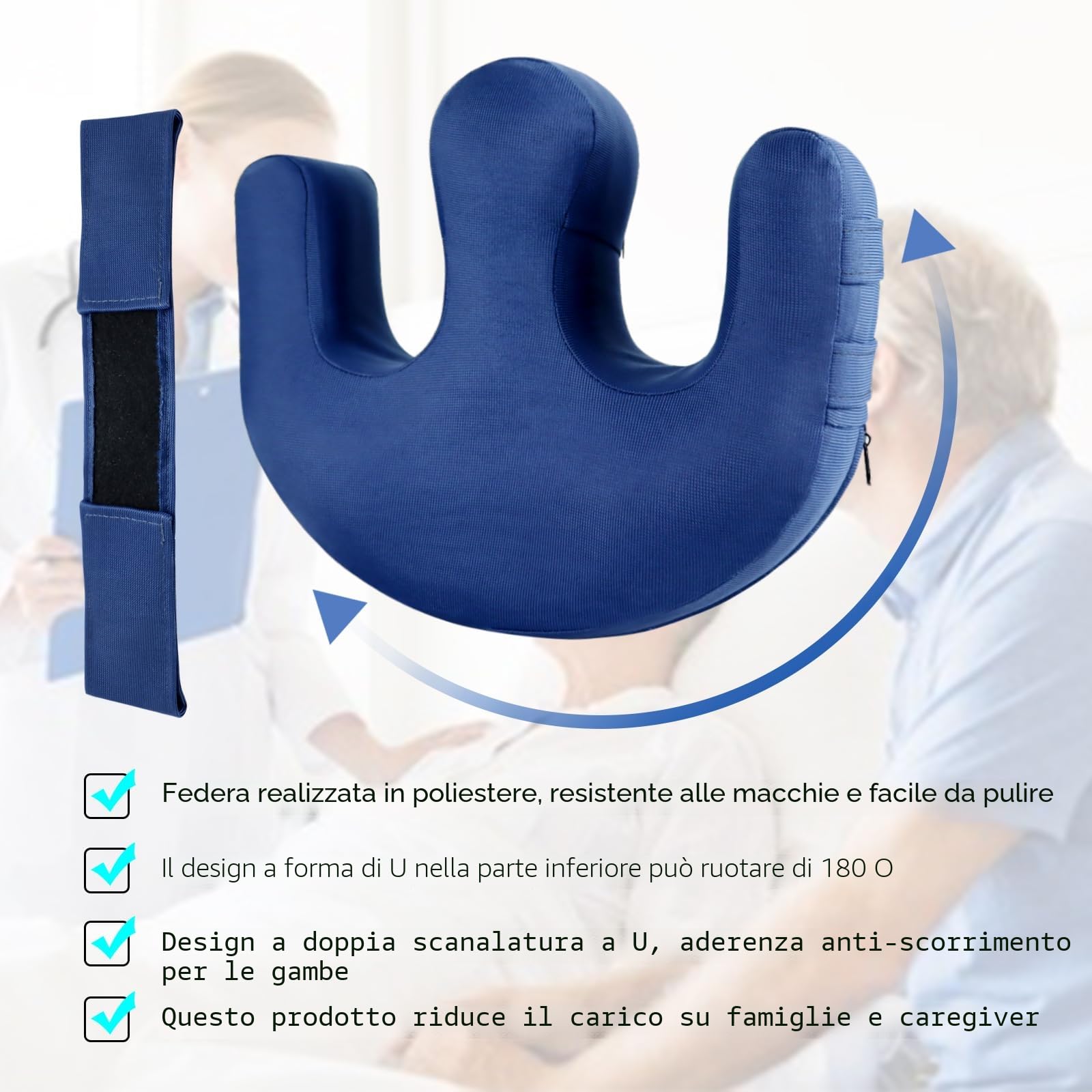 LOSCHEN] Dispositivo gonfiabile di rotazione del paziente, cuscino antidecubito paralizzato a forma di U, cuscino di rotazione