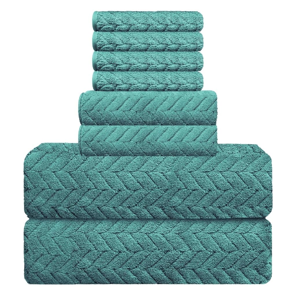 Ensemble de 6 serviettes en polyester pour salle de bain avec serviette en fibre légère