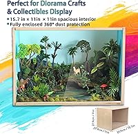 Vista 3 de iLAND Caja de Diorama de Madera Grande Cajas de Exhibición para Figuras Coleccionables Miniaturas y una Caja de Habitación de Casa de Muñecas Sin