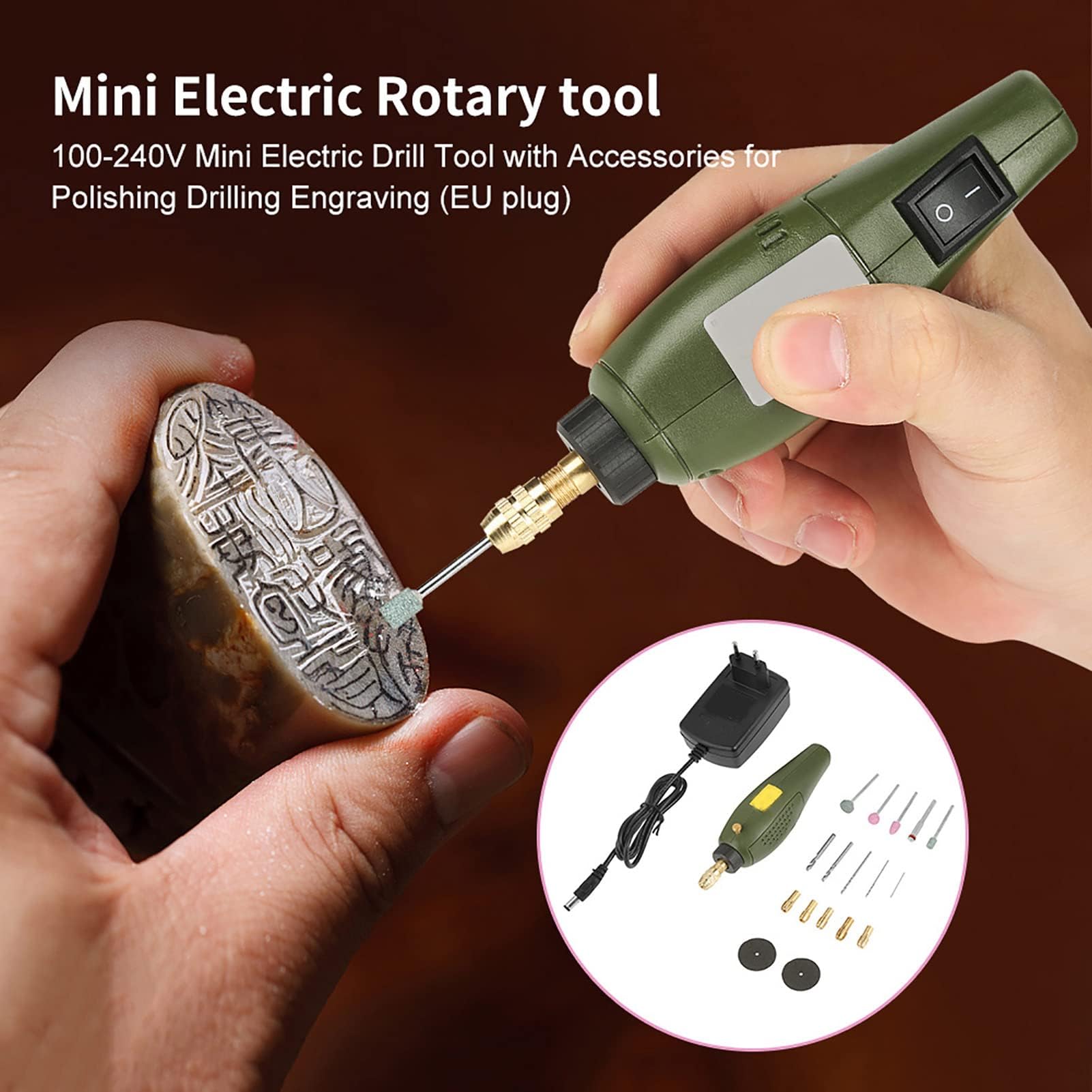 100-240 V Eingangsspannung Mini-Bohrmaschine mit Zubehör Mini-Bohrschleifer-Set Zum Polieren, Bohren, Gravieren
