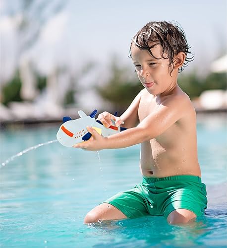 Miniatura 7 de DolliBu Jetliner Bath Buddy Squirter - Juguete de baño flotante de goma para avión blanco, juego de baño para niños pequeños, lindo juguete de