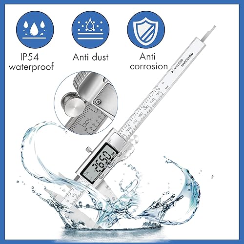 Miniatura 2 de Simhevn - Calibradores digitales conversión de pulgadas y milímetros pantalla LCD herramienta de medición de 0 a 6 pulgadas apagado automático