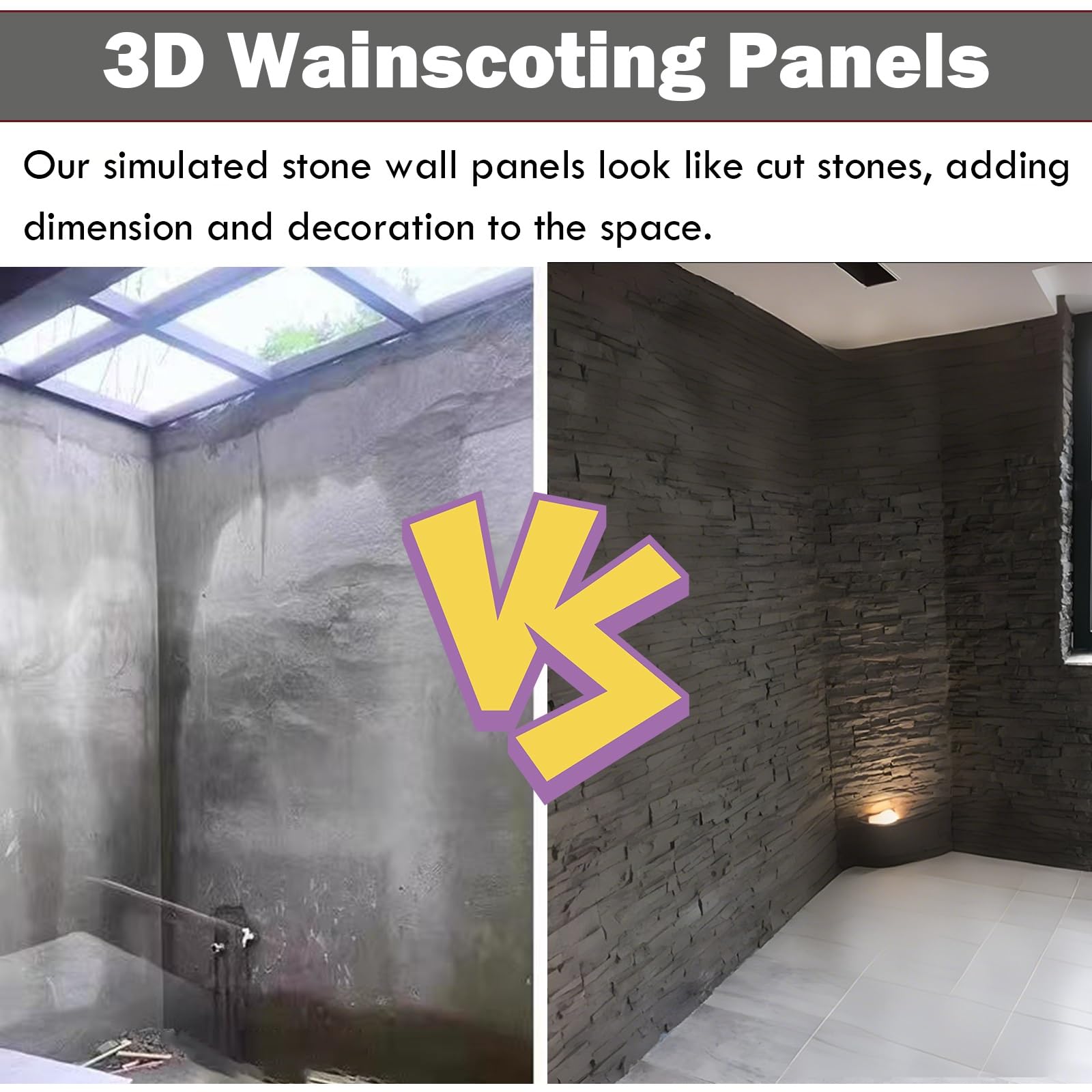 Piastrelle da parete in finta pietra, pannelli testurizzati 3D, rivestimento murale moderno effetto mattone per balcone, villa, cortile, interni o esterni