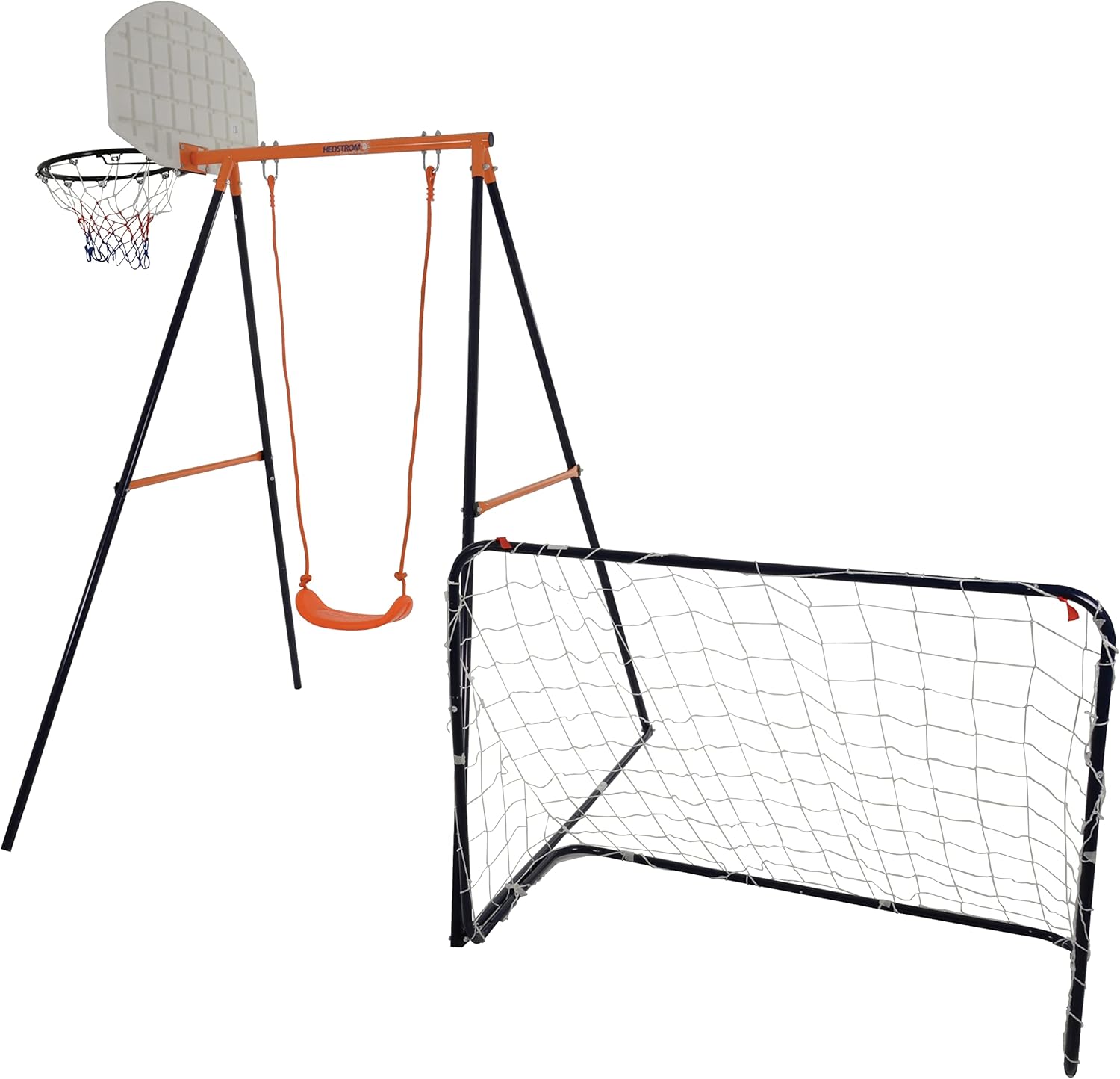 Hedstrom Triton: 3 in 1 With Football Goal, Basketball Hoop, and Swing Combination Set - Multi-Activity Fun for Children aged 3-10 Years - Robust Steel Frame - Easy Assembly With Ground Pegs Included.