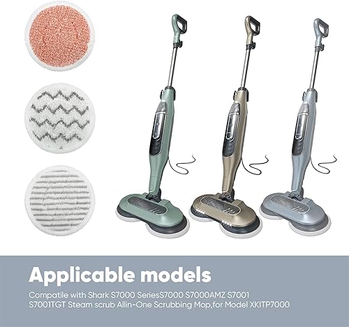 Miniatura 3 de Paquete de 4 almohadillas de repuesto para trapeador de vapor S7000 compatibles con Shark S7000AMZ S7001 S7001TGT serie S7000, almohadillas para