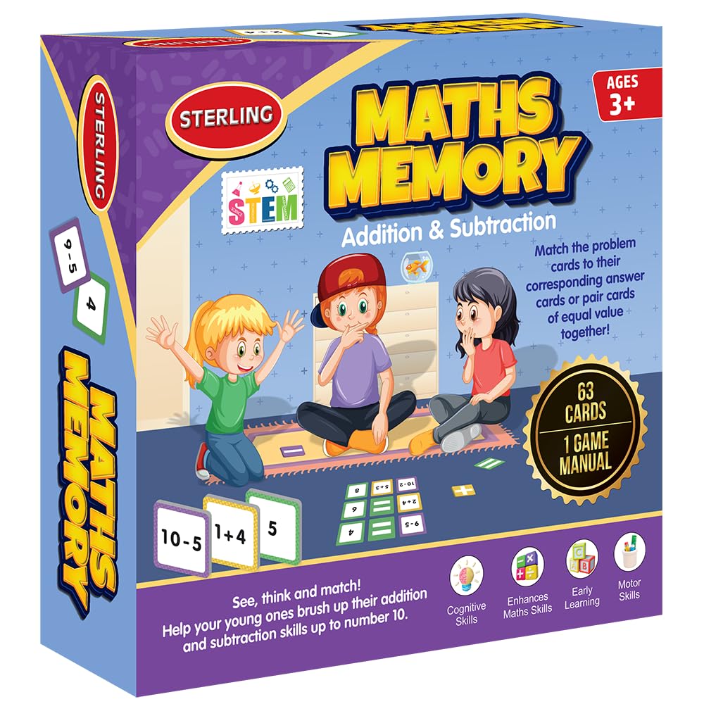Toyzmania Maths Memory for Kids - 63 Double Sided Cards | 3+Years | Gift Set for Kids | 1 Game Manual (B0CV4WT72R) Amazon Price History, Amazon Price Tracker