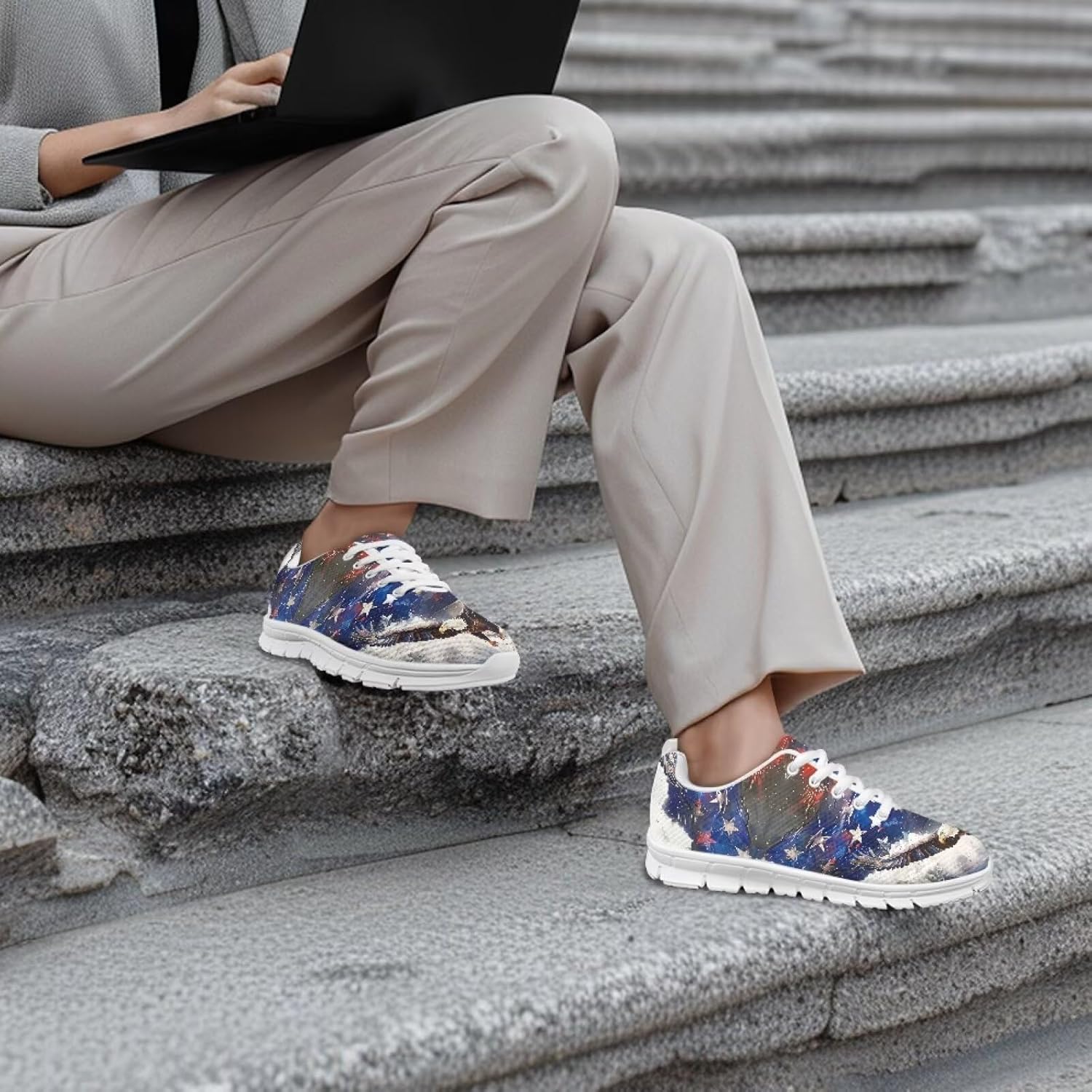 POLERO Lightweight Sneakers Shoes for Women Casual Breathable Mesh Running Training Shoes Ladies Simple Colorful Pandas