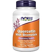 NOW Foods Supplements, Quercetin with Bromelain, Balanced Immune System*, 120 Veg Capsules