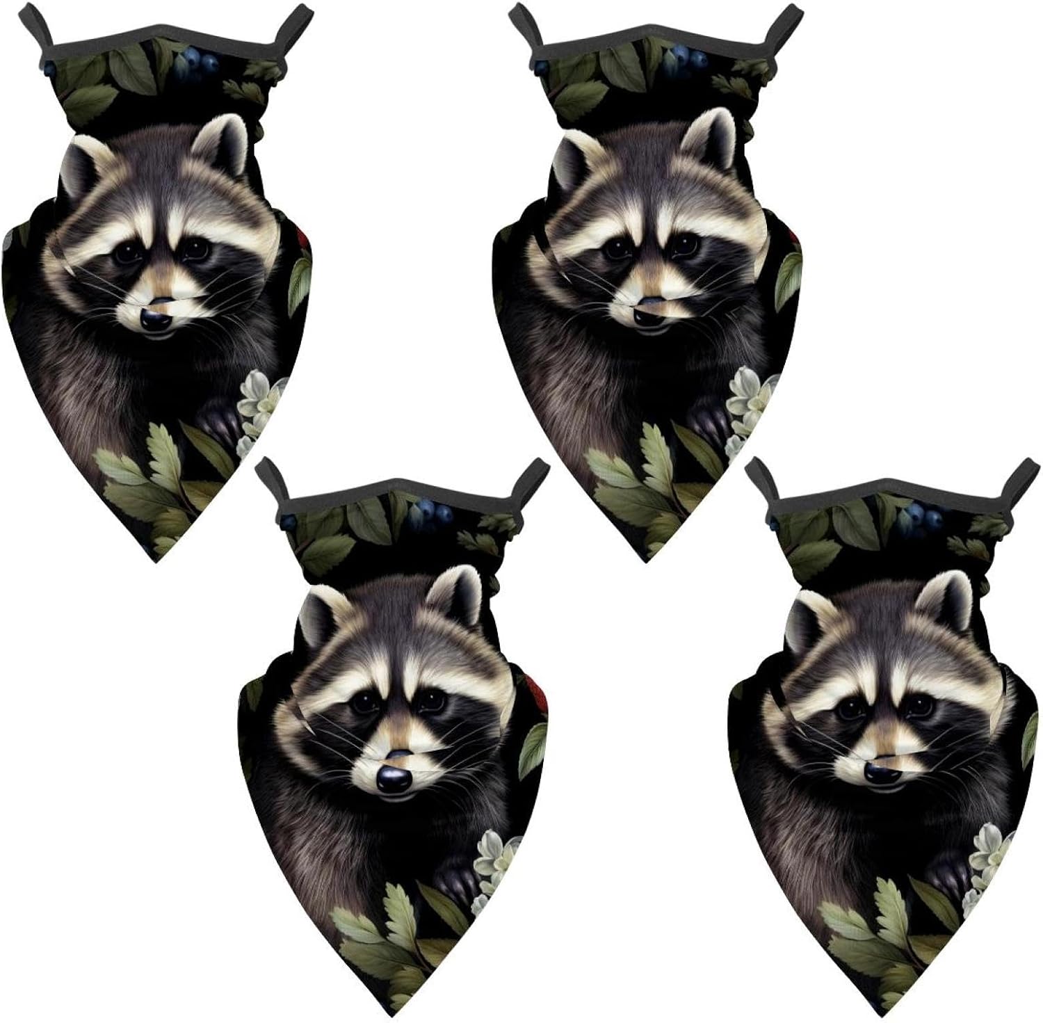 4 Pack Bear Neck Gaiter Face Cover Scarf, Breathable Sun & Wind-proof for Skiing Fishing Hiking Cycling