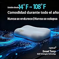 Vista 6 de Almohada cervical para aliviar el dolor de cuello, almohada de espuma viscoelástica para dormir de lado y espalda, soporte BASF con almohada