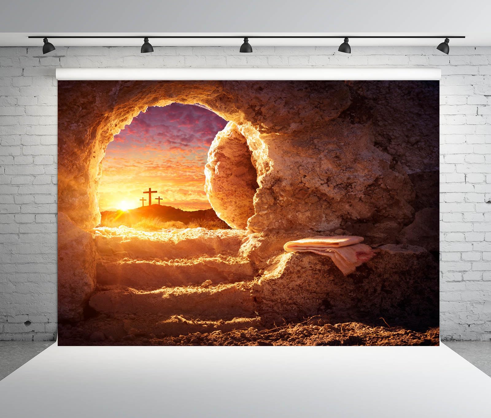 Streaming Backdrop CORFOTO 10x6.5ft Fabric Empty Tomb Of Jesus Photography  Backdrop Christian Holy Stone, image size:1600x1365