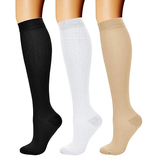 CHARMKING Compression Socks, 15-20 mmHg