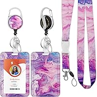 Vista 19 de Soporte para tarjetas de identificación con cordón, soporte retráctil para tarjetas de identificación, correa desmontable para el cuello con carrete