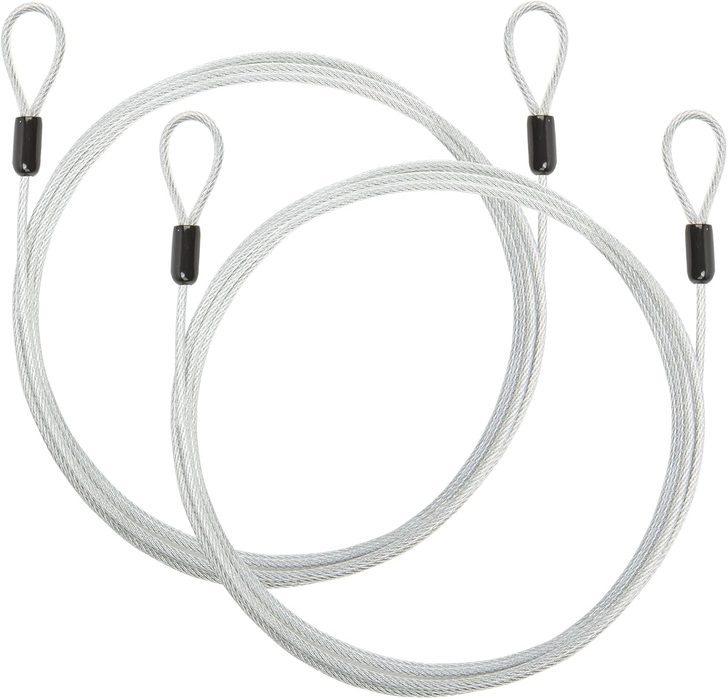 1/8" Travel Security Cable Lock, 7×7 Braided Steel Wire with Double Loops, PVC-Coated Anti-Theft Cable for Luggage, Backpack & Outdoor Gear, White, 10 ft, 2 Pack