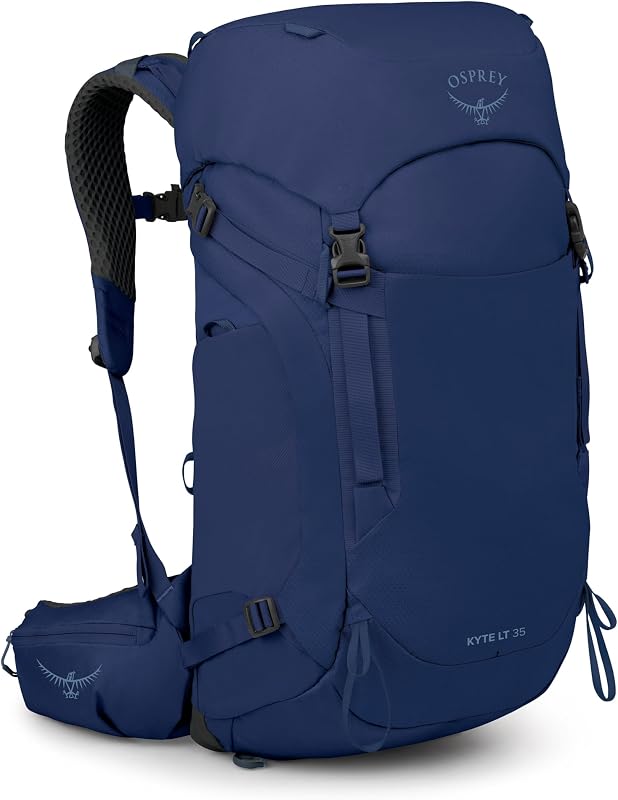 Kyte LT 35L Women's Backpacking Backpack, Blue OS | hiking pack, camping gear, overnight trail pack, waterproof raincover, rain cover included, waterproof storage, dry bag