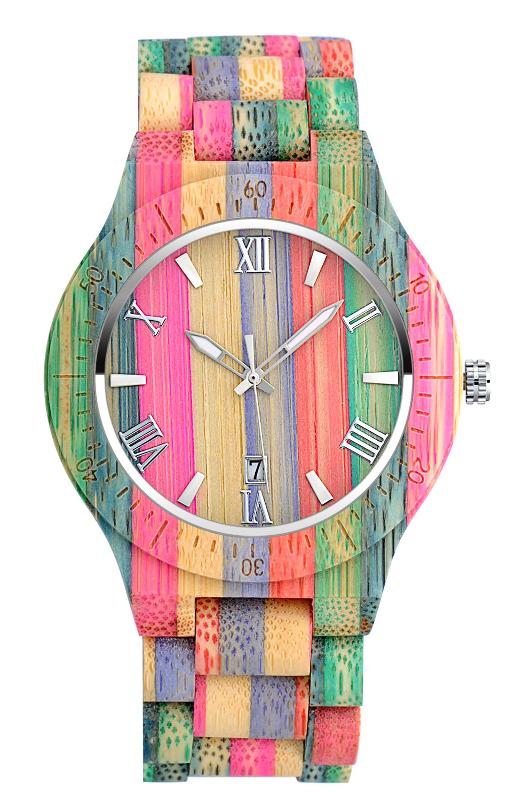 SUPBRO Orologio da Uomo Quarzo e donne in Legno, naturale Orologio di Legno con Movimento al Quarzo Giapponese, con cinturino regolabile