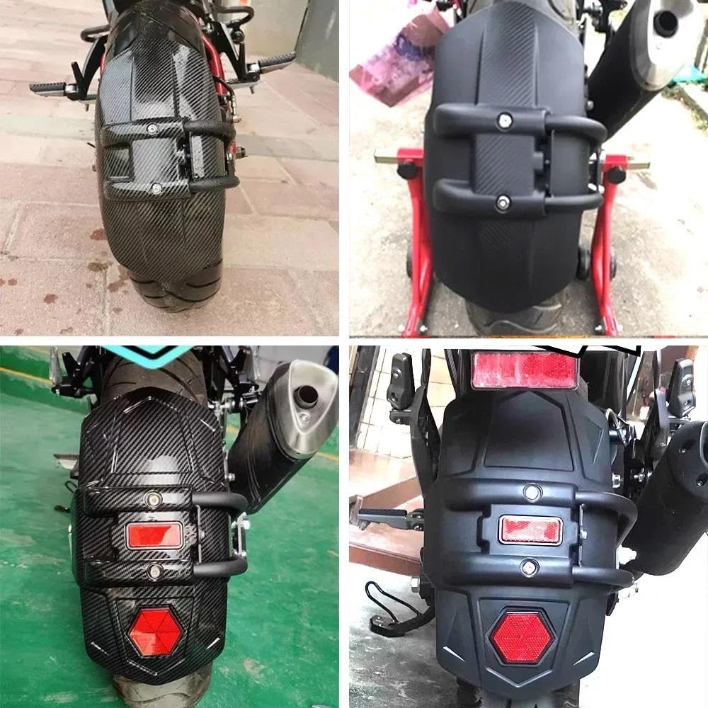Parafango per Motocicletta per Suzuki per V-Strom 650 800 DE 1050 1050 DE 250 Parafango Posteriore Moto Universale Parafango Moto con Catarifrangente(Nero 1)