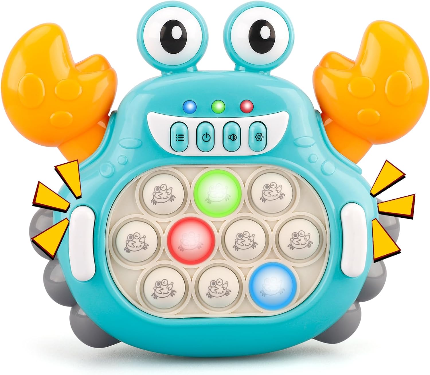 Fast Push Fidget Toys for Kids, Handheld Puzzle Sensory Toys, Quick Push Light Up Pop Game Gifts for 3-12 Year Old Boys Girls, Easter Basket Stuffers (Crab)