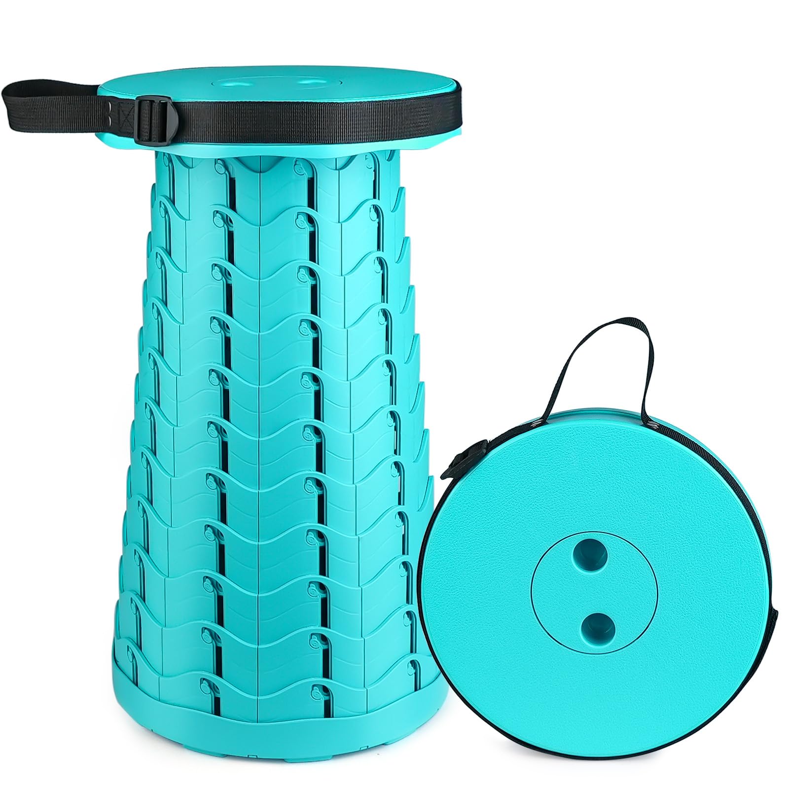 Hesanzol Portable Telescoping Stool, Retractable Folding Stool for Camping Garden Fishing Hiking Travel BBQ, Adjustable Collapsible Stools Max Load