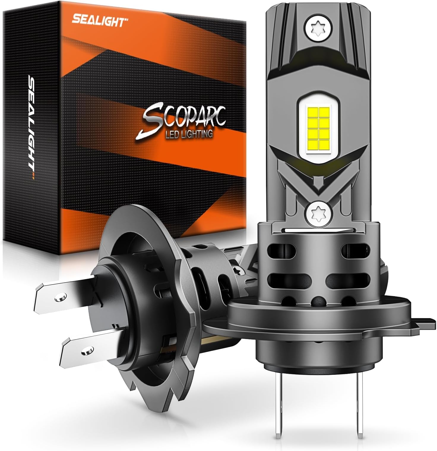 SEALIGHT H7 Fog Bulbs 60000LM S2 Series Wireless H7 Fog Lights, 6500K 1:1 Real Size Easy Installation, No Adapter Required, ATV Prioritized 10 Years Lifespan- Pack of 2