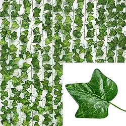 Kit Planta Trepadeira Artificial para Decorações | Plantas para Decoração de Casa, Sala De Estar, Casamento, Eventos (Hera - 12 Metros)