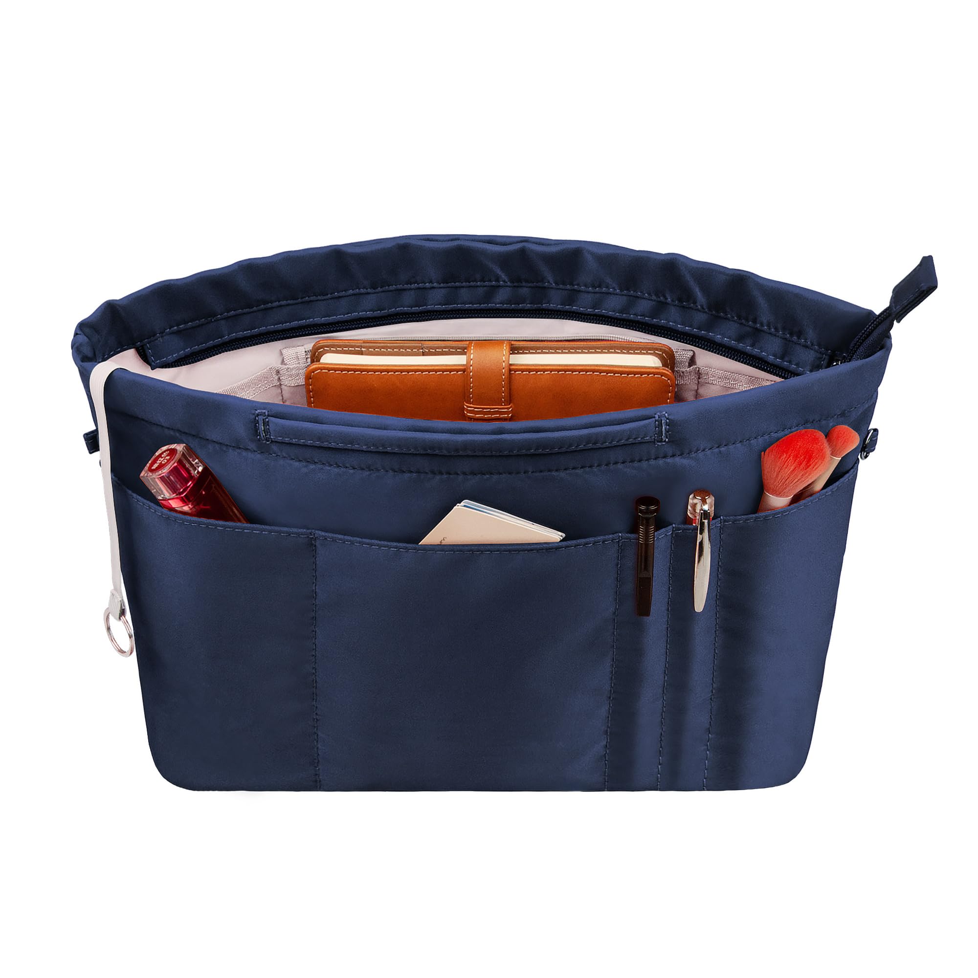 Photo 1 of Vercord Purse Insert Organizers for Tote Handbag Bag in Bag with Zipper Liner Bag Organizer for Women 14 pockets