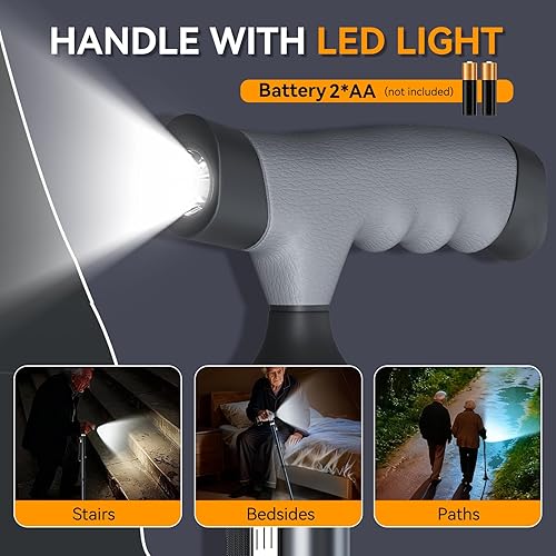 Miniatura 3 de Bastón con luz LED para personas mayores