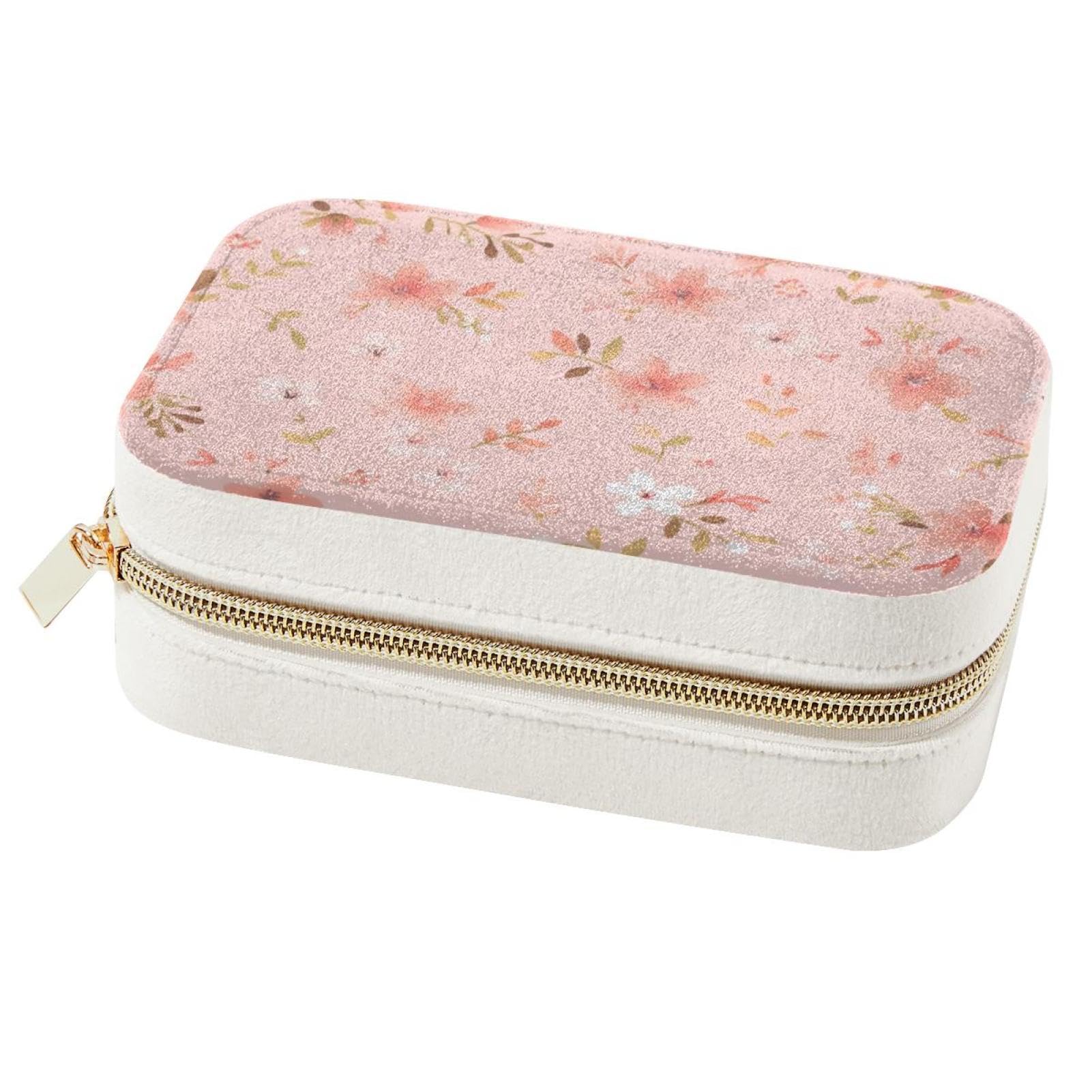 Boîte à bijoux motif floral rose | Idée cadeau idéale pour femmes et adolescentes