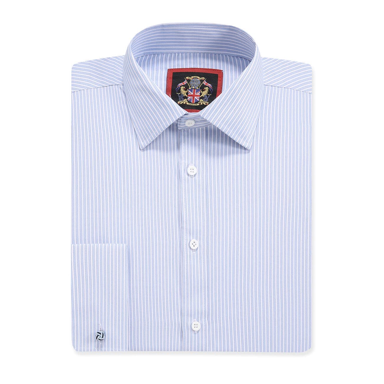 Windsor Fine Stripe Formal Mens Dress Shirts, Regular Fit, Stripe Pattern, Traditional Tailoring, Easy Care Fabric by Janeo British Apparel.