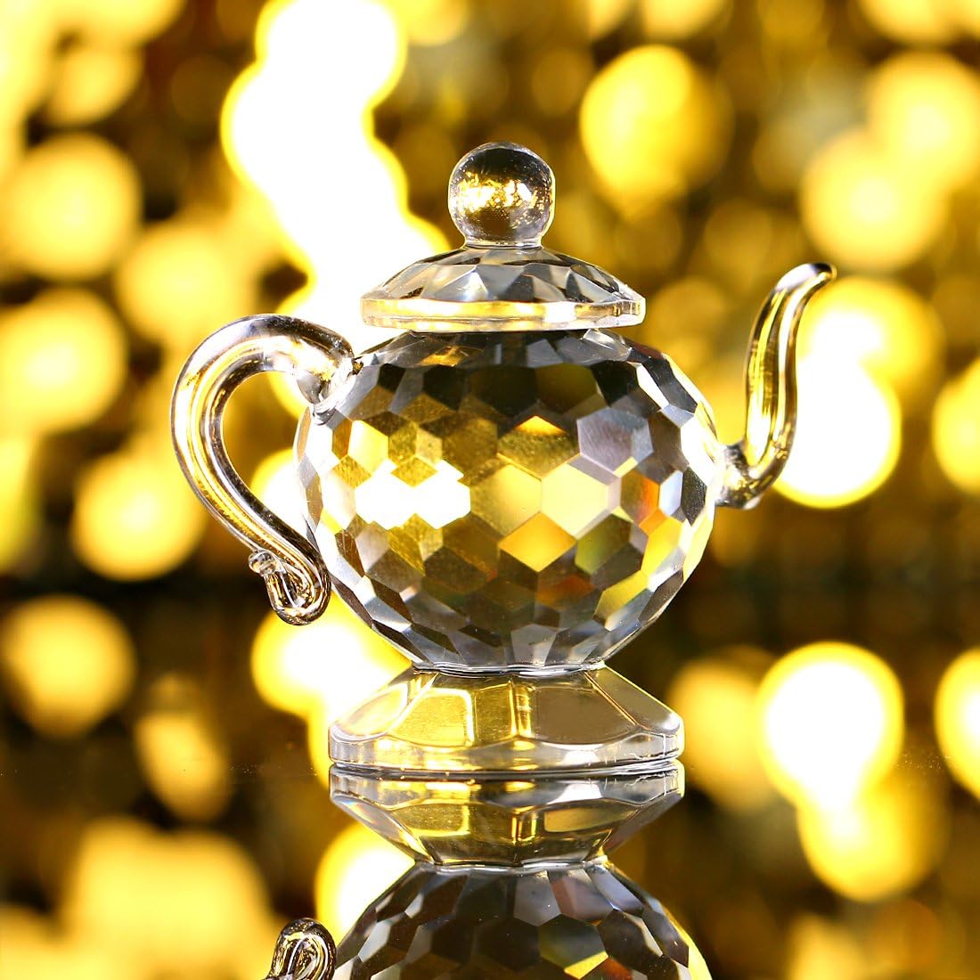 H&D HYALINE & DORA Crystal Teapot Figurine Chinese Collection Ornament Home Office Decor 1.7-Inch - Image 4